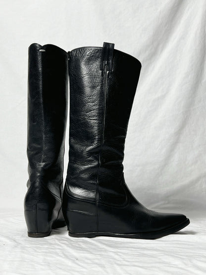 MARGIELA WESTERN S/S 2000 HIDDEN HEEL BOOTS | DEFAULT TITLE, Black