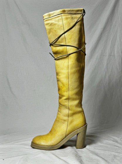 ANN DEMEULEMEESTER 90s KNEE HIGH BOOTS | DEFAULT TITLE, Yellow