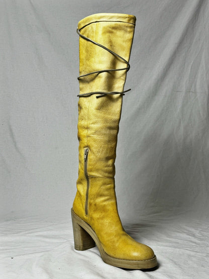 ANN DEMEULEMEESTER 90s KNEE HIGH BOOTS | DEFAULT TITLE, Yellow