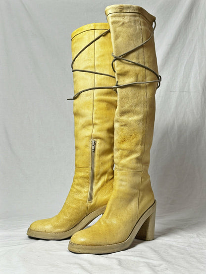 ANN DEMEULEMEESTER 90s KNEE HIGH BOOTS | DEFAULT TITLE, Yellow