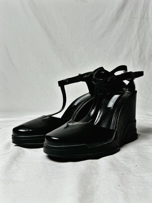 PRADA PLATFORM SANDALS | DEFAULT TITLE, Black