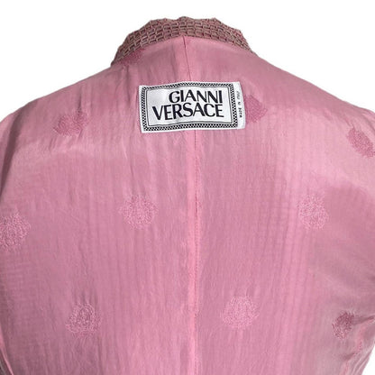 Gianni Versace 1990's Vintage Pink Waffle Suit