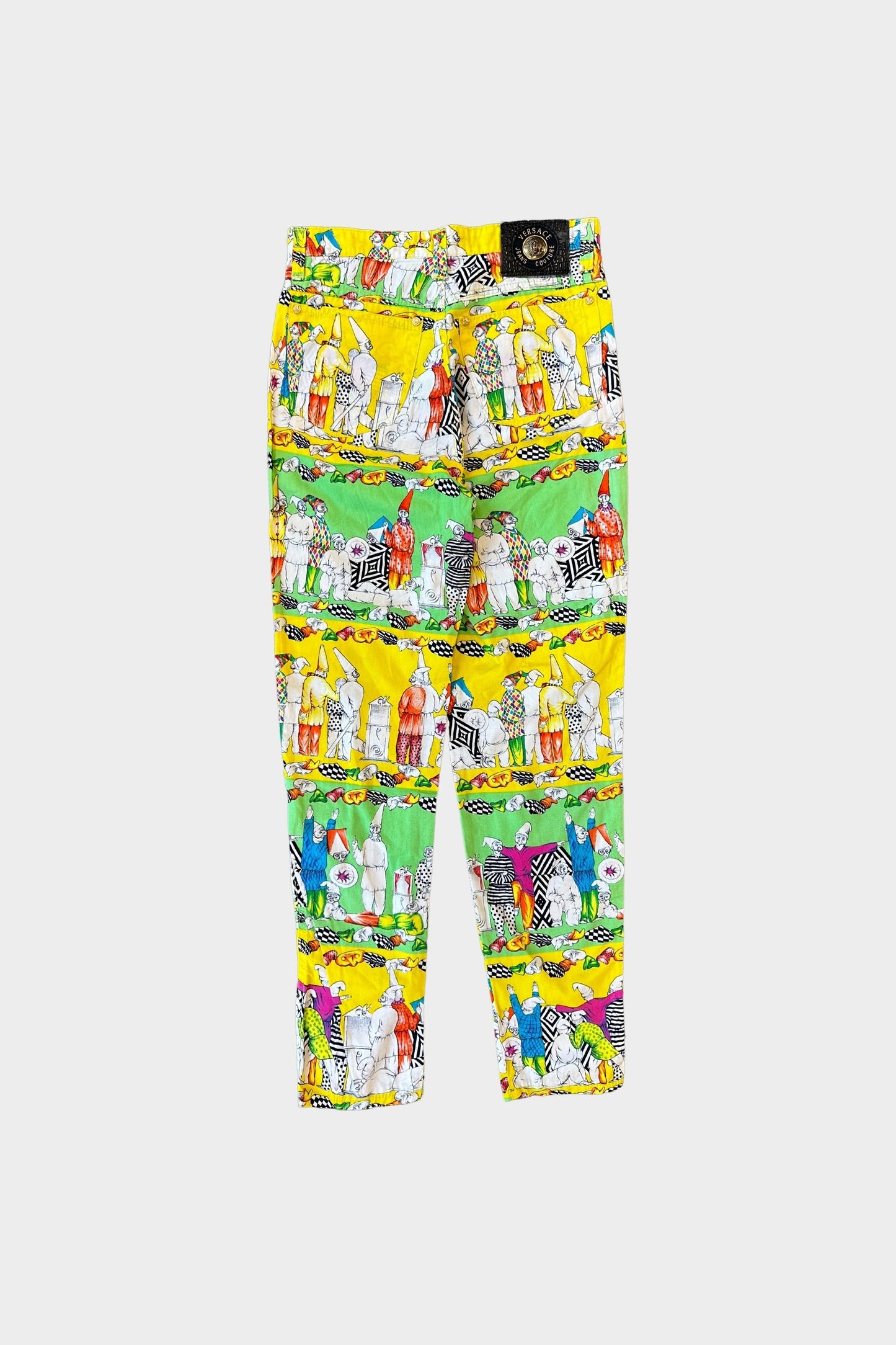 Versace Jeans Vintage Gnome Print Green Yellow Trousers 