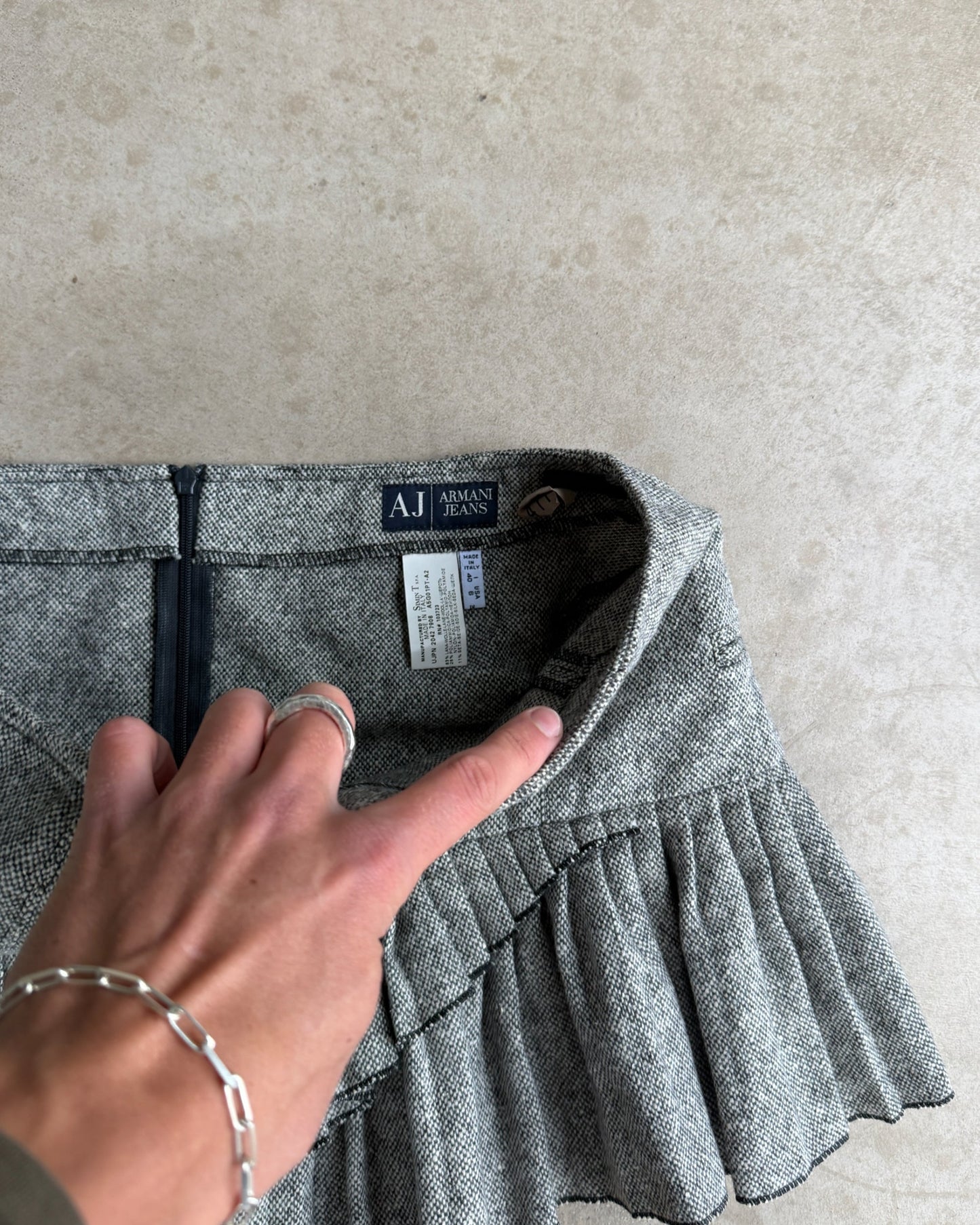 Armani Jeans Wool Pleated Mini Skirt – S