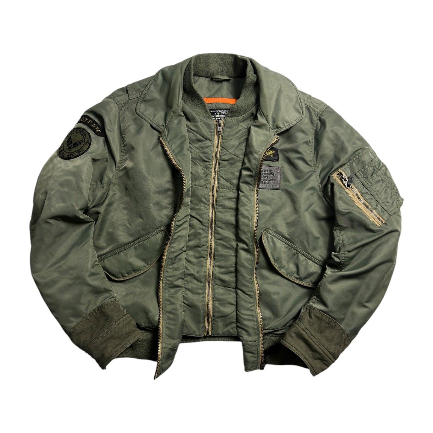 Schott NYC Green CWU-R Bomber Jacket