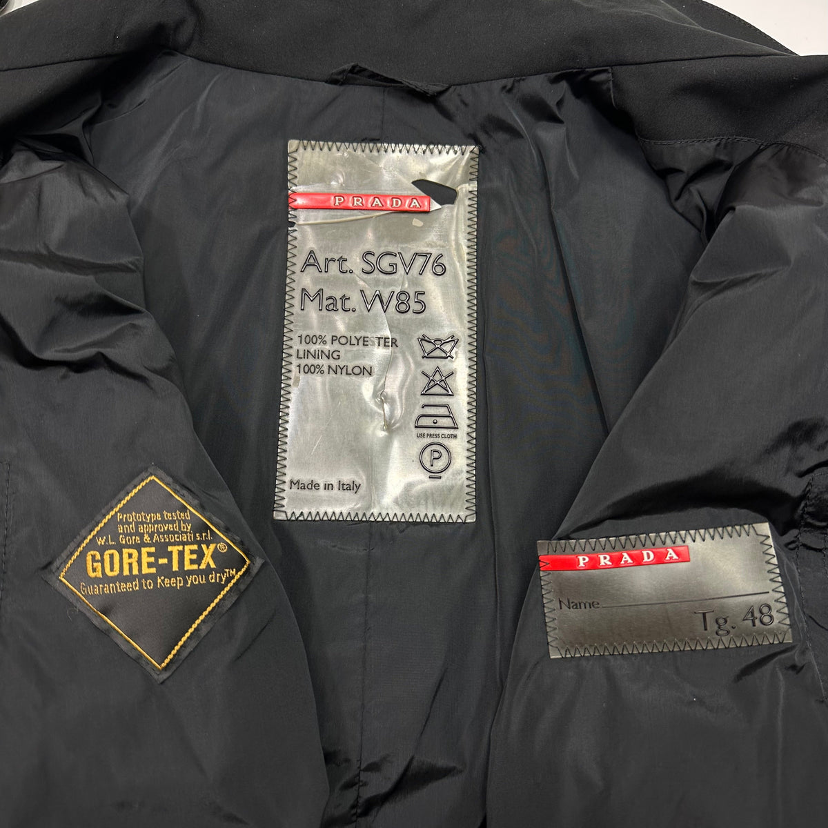 Prada Sport FW99 Prototype Goretex Mock Neck Harrington Jacket - IT48 (L) | Large, Black