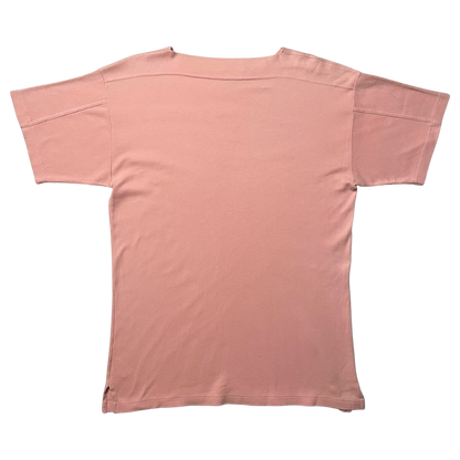 S/S 1990 Boneville Navy Arctic Peach Pink Ribbed Cotton T-shirt