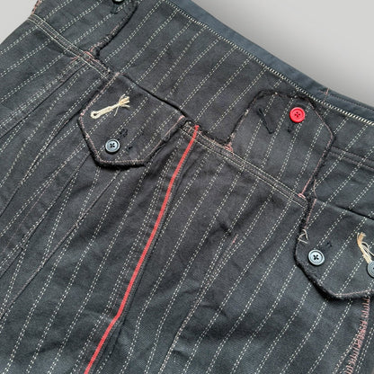 Marithé + François Girbaud Asymmetrical Midi Denim Skirt M / 30" | O/S, Black