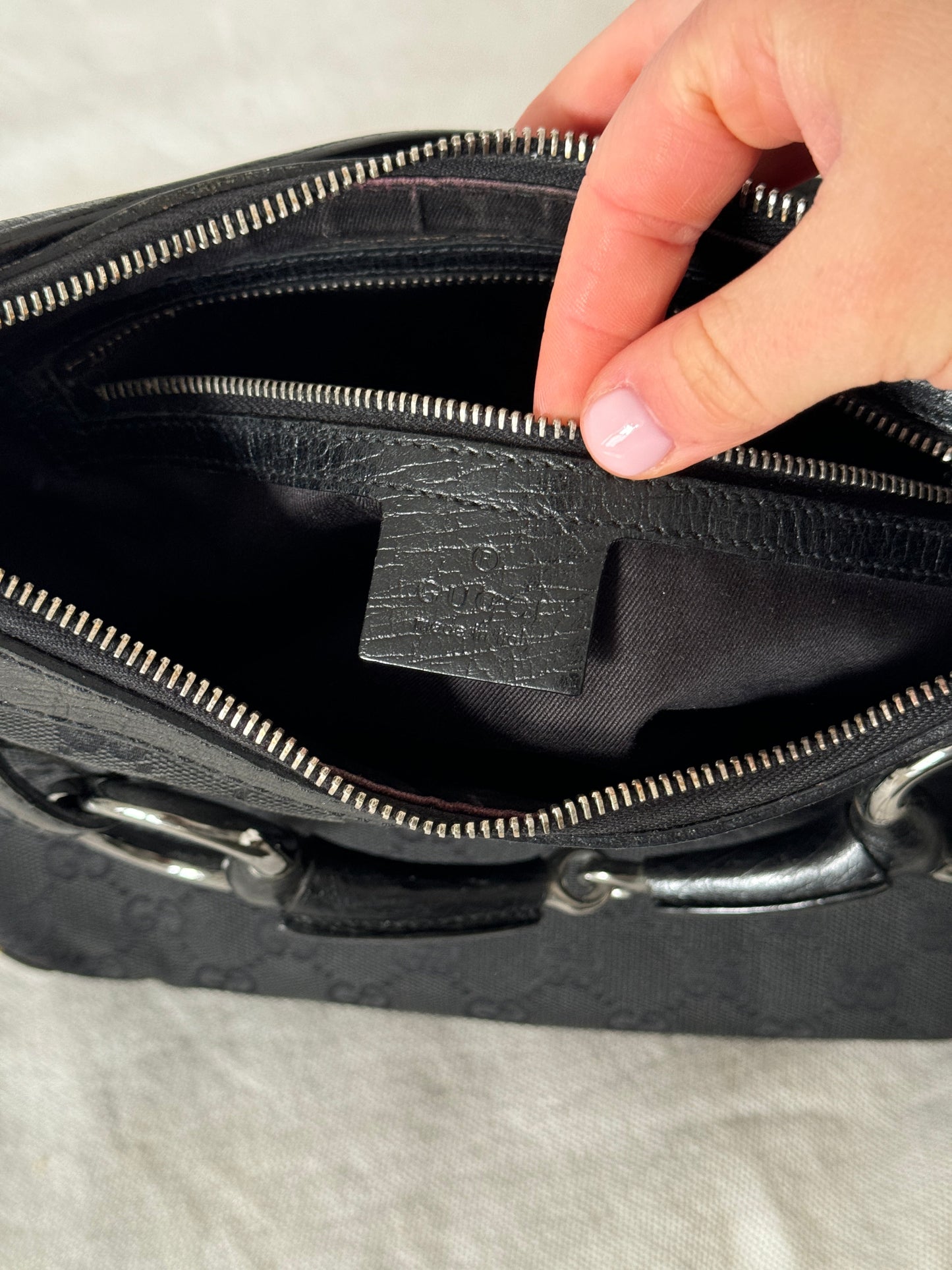 1990s Gucci Black Monogram Horsebit 1955 Shoulder Bag | O/S, Multicoloured