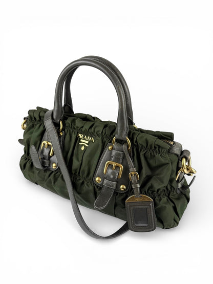 2010s Prada Nylon Tessuto Gaufre 2Way Handbag | O/S, Gold