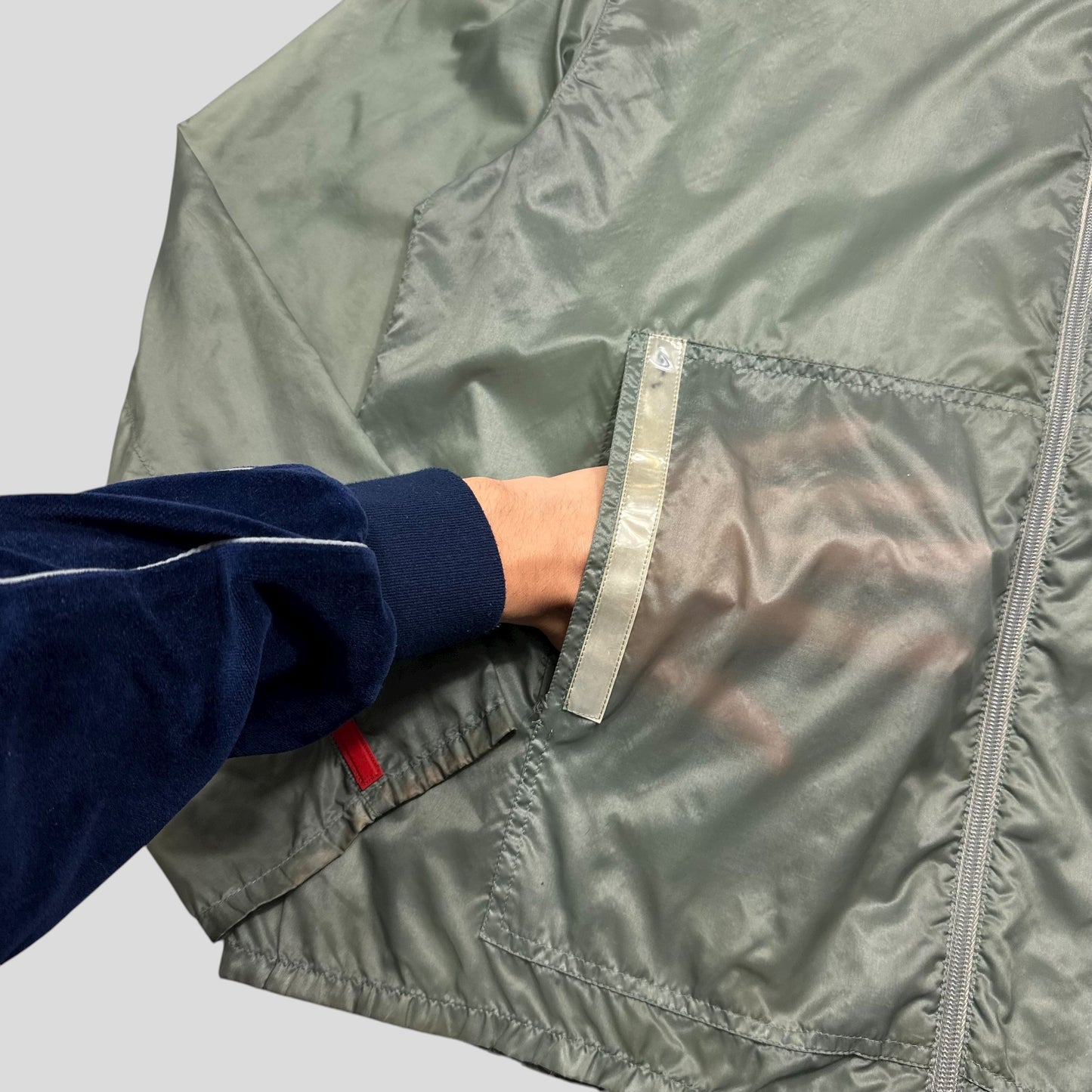 Prada Sport SS00 Transparent Jade Nylon Reflective Jacket - IT50
