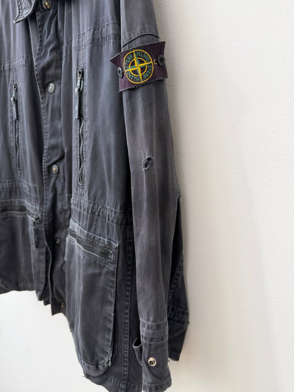 Stone Island 00s Raso Gommato Field Jacket | X-Large, Charcoal