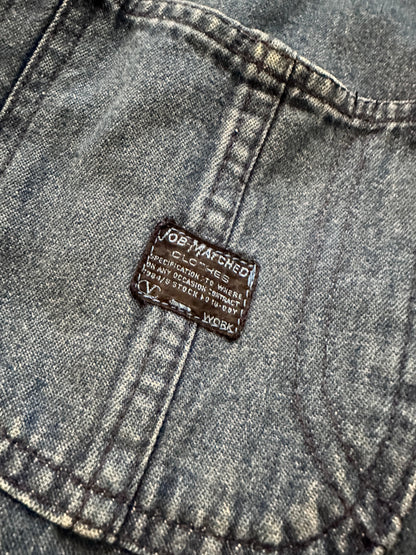 1990’s Valentino Job Matched Denim Chore Jacket - XL | Blue, Red