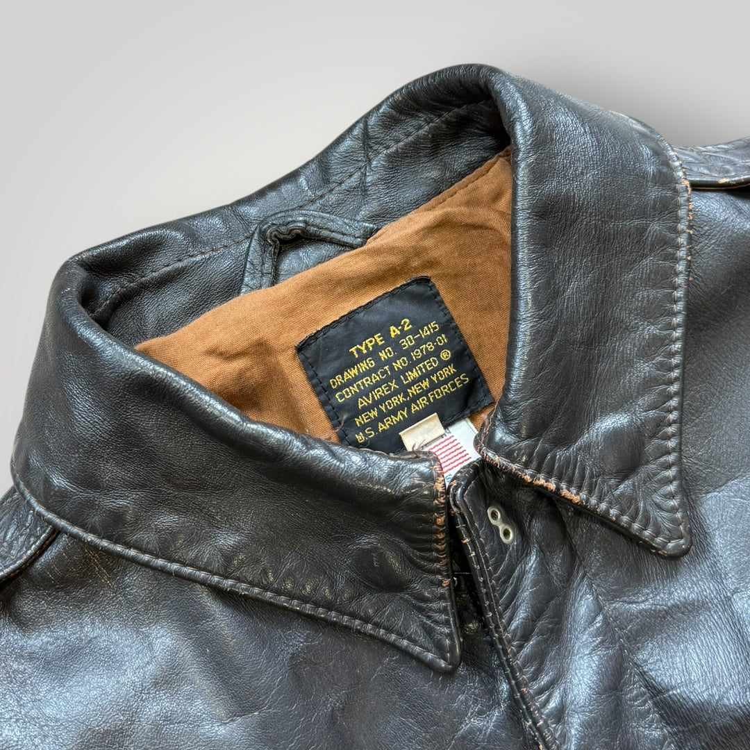 1970's Avirex Type A-2 Leather Pilot Jacket 40 | Default Title, Brown