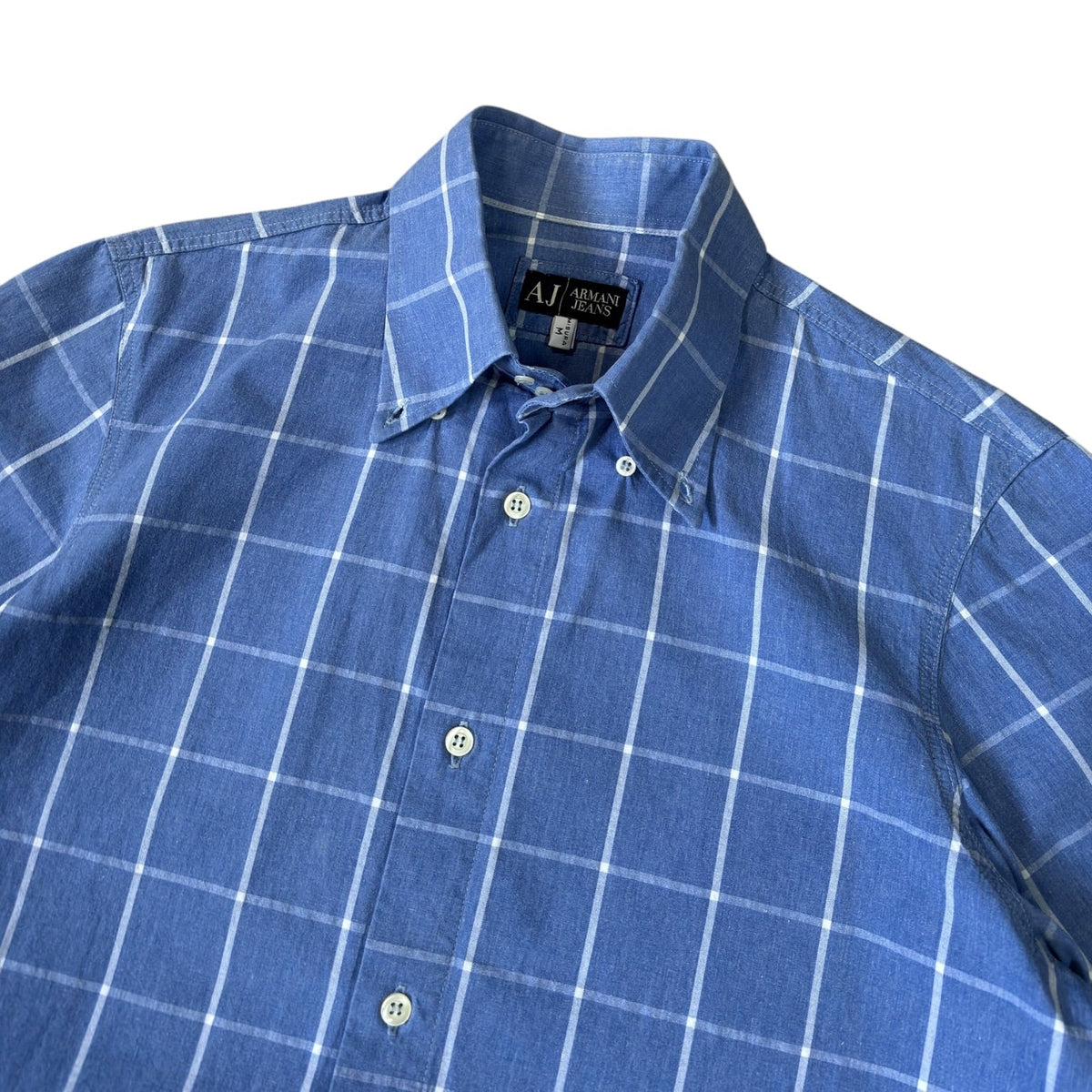 Armani Jeans 00’s Checkered Short Sleeve Shirt M | Medium, Blue