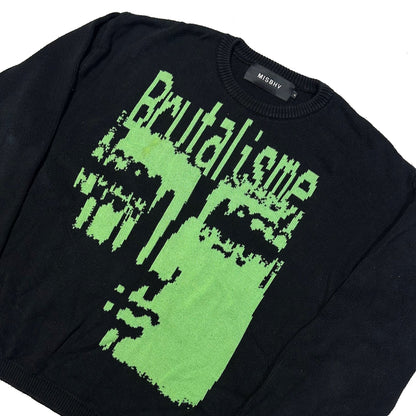 Misbhv Brutalisme Knitted Sweatshirt In Black & Green ( XL )