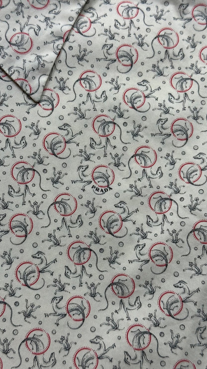 Prada Milano 00’s Dragons Animal Print Shirt - L | Cream