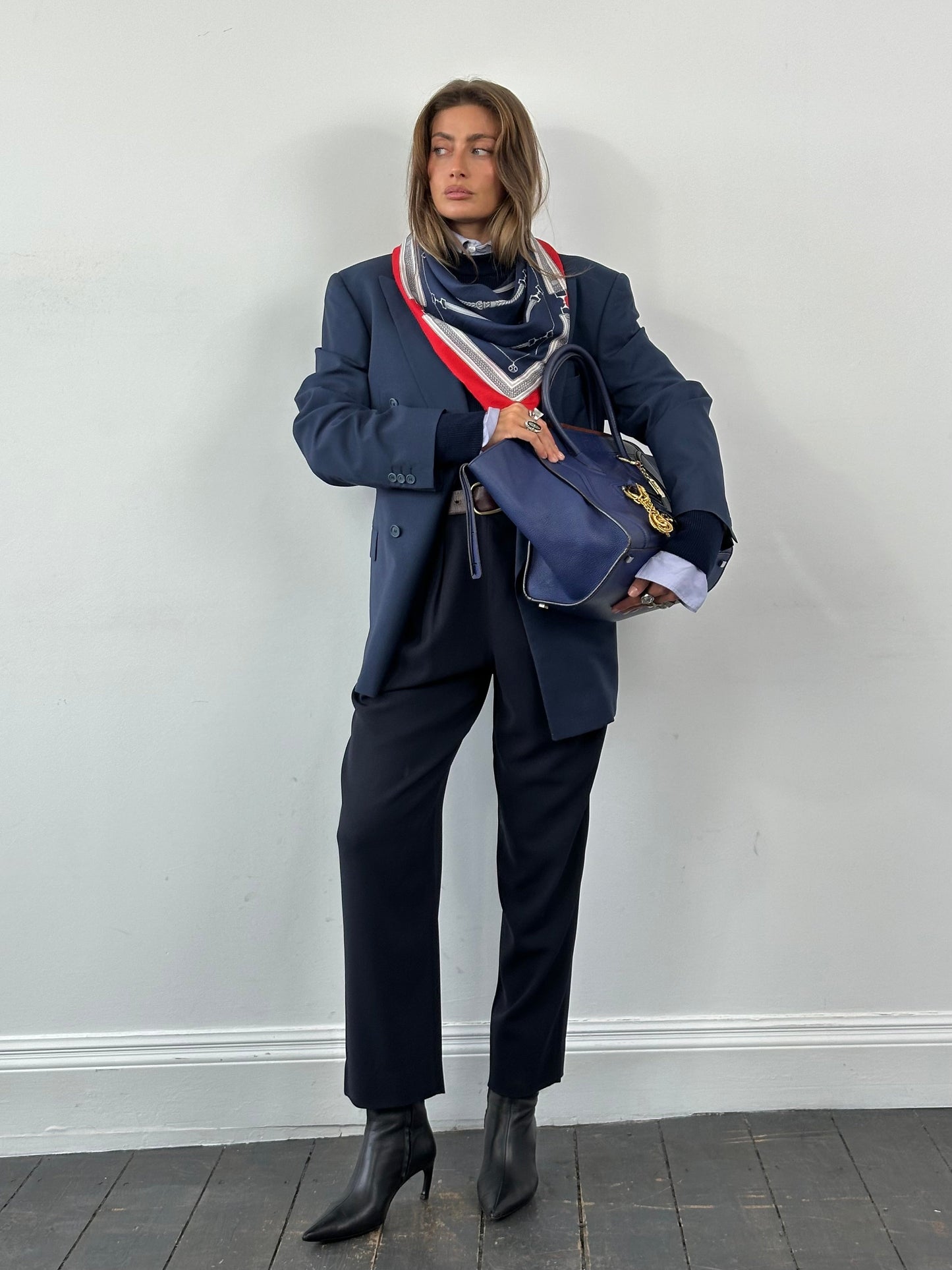 Giorgio Armani 1990s Pure Wool High Waisted Tapered Trousers - W28