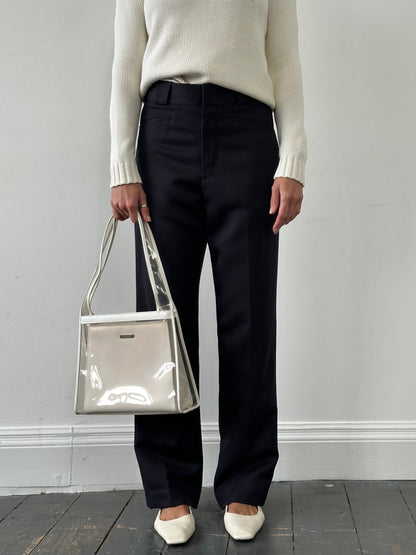 Vintage Straight Leg High Waisted Tailored Trousers - W28