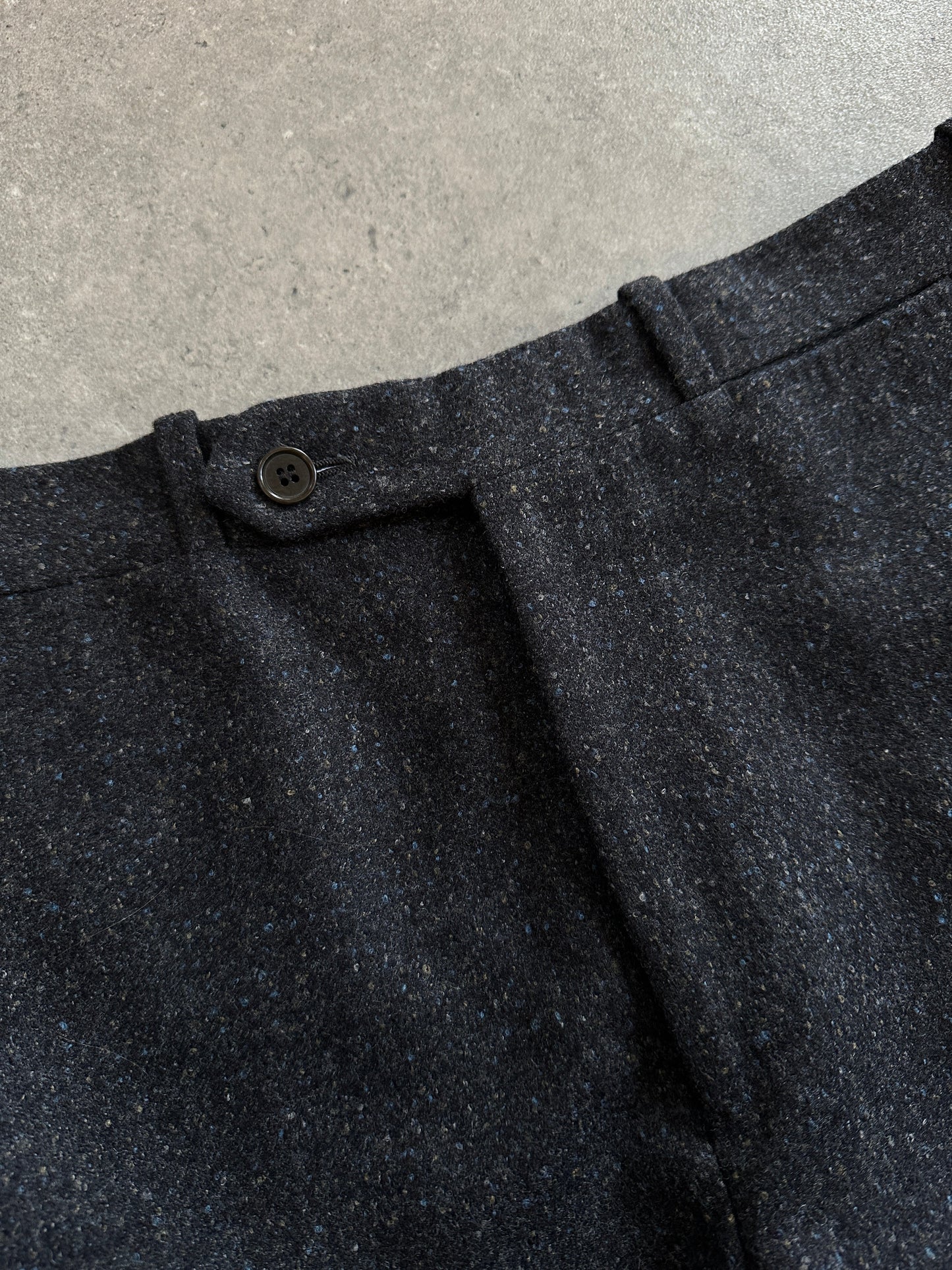 Italian Vintage Brushed Wool Cashmere Tailored Trousers - W28