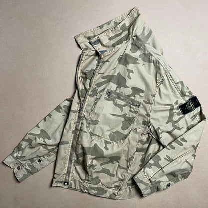 S/S 1989 Sand Cotton Poplin Ice Camouflage Bomber Jacket