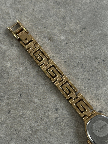 Sekonda 1990s Oval Gold Tone Geometric Quartz Watch