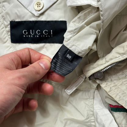 Gucci by Tom Ford 00’s Nylon Military Web Bomber Jacket - M/L | Default Title, White
