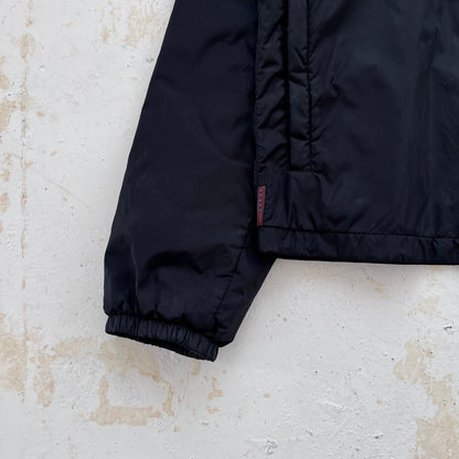 fw2008 prada sport hooded padded black windbreaker | Black, Black