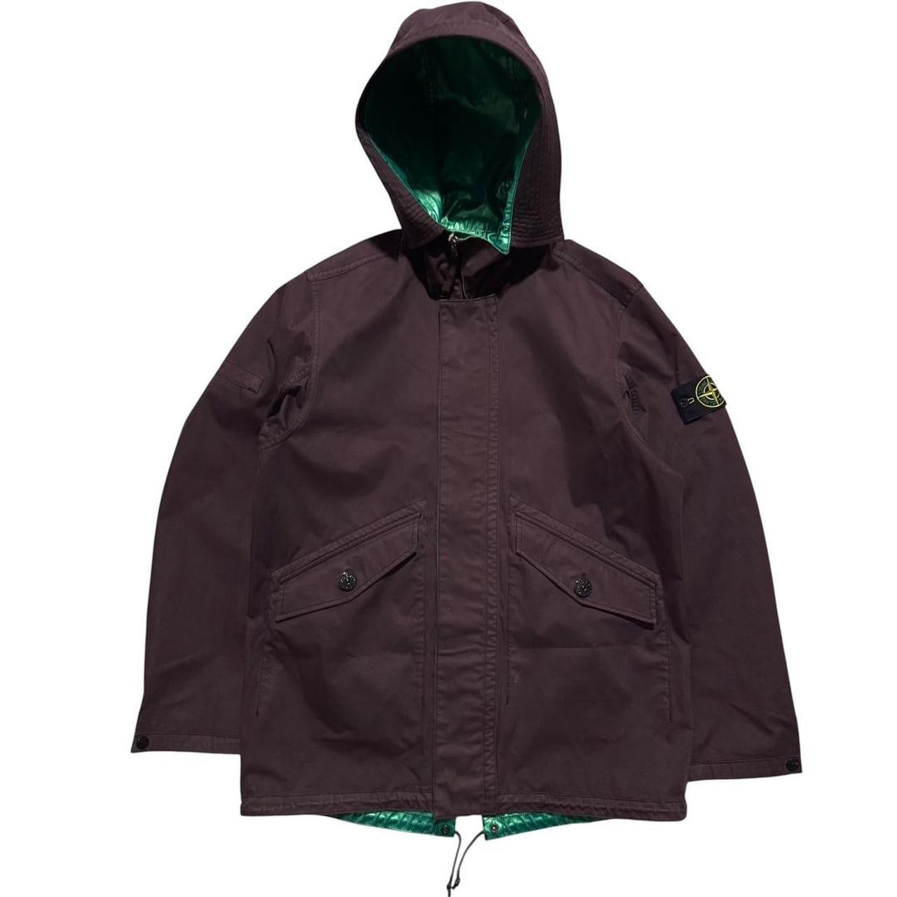 Stone Island Reversible Spaceman Jacket | Medium, Metallic Green, Brown
