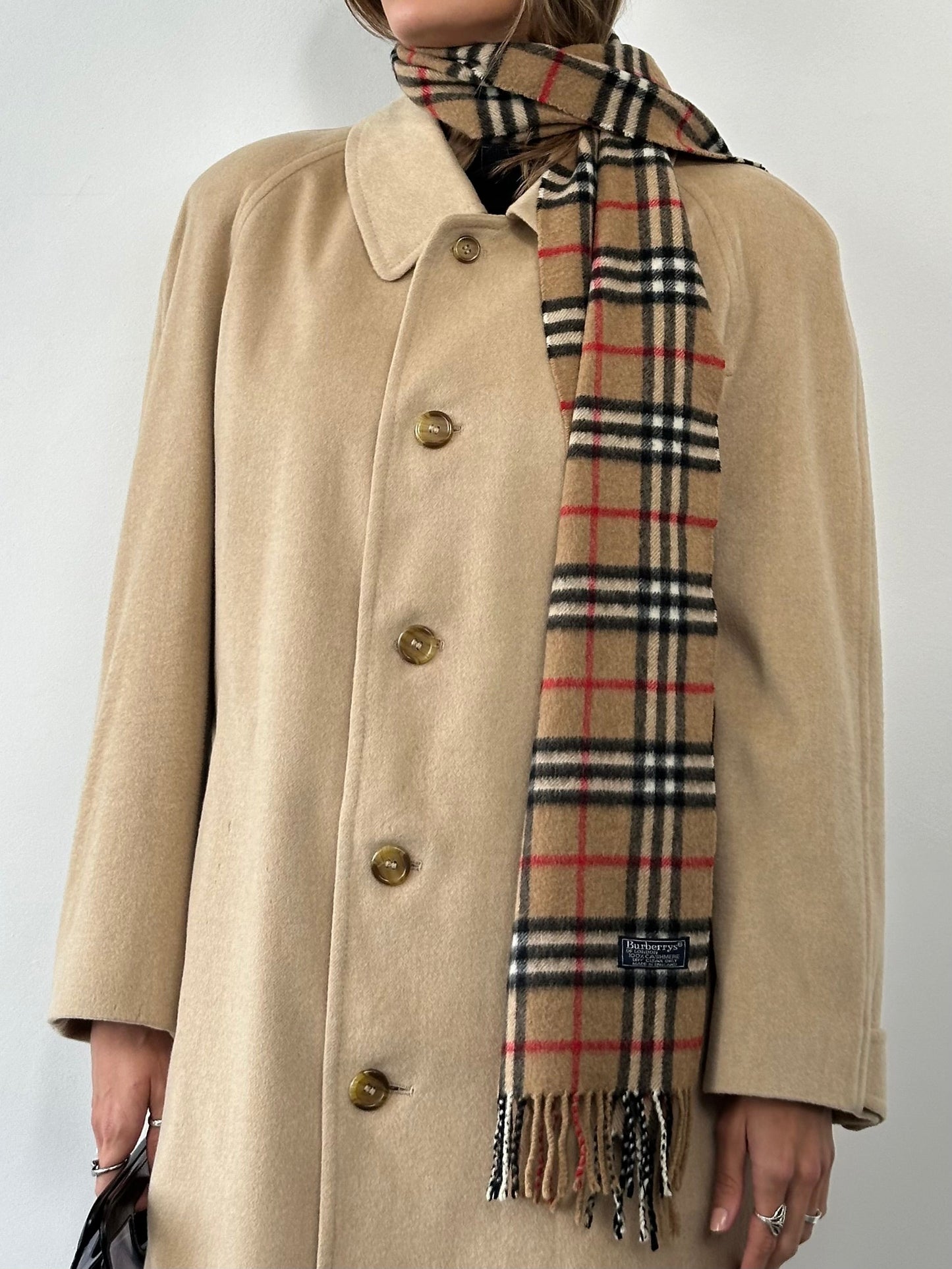 Burberry Pure Cashmere Double Faced Single Breasted Coat - L