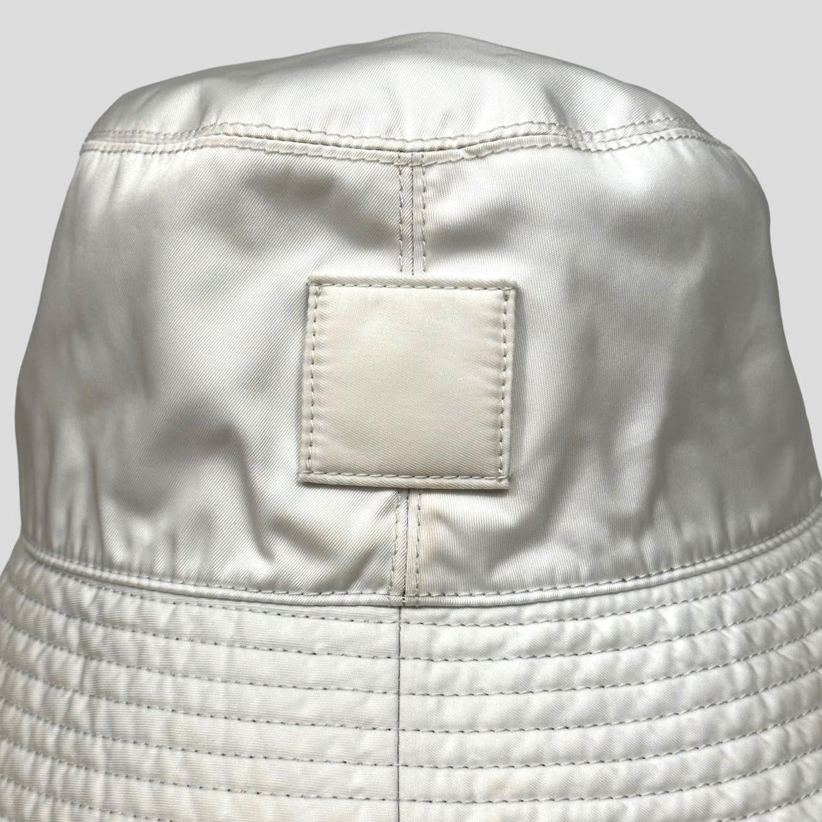 Prada Milano Nylon Bucket Hat - M | White