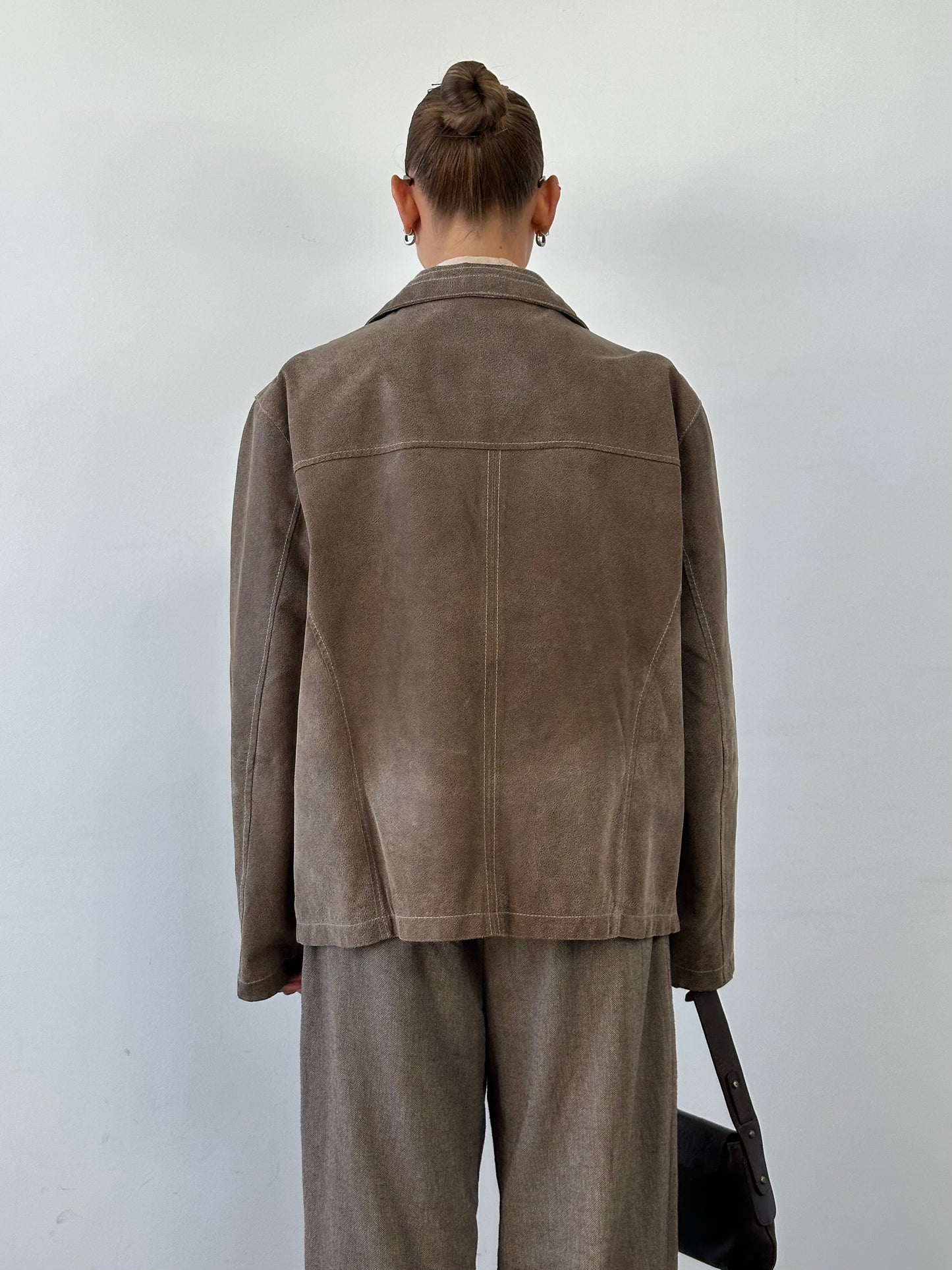 Vintage Textured Leather Jacket - XL