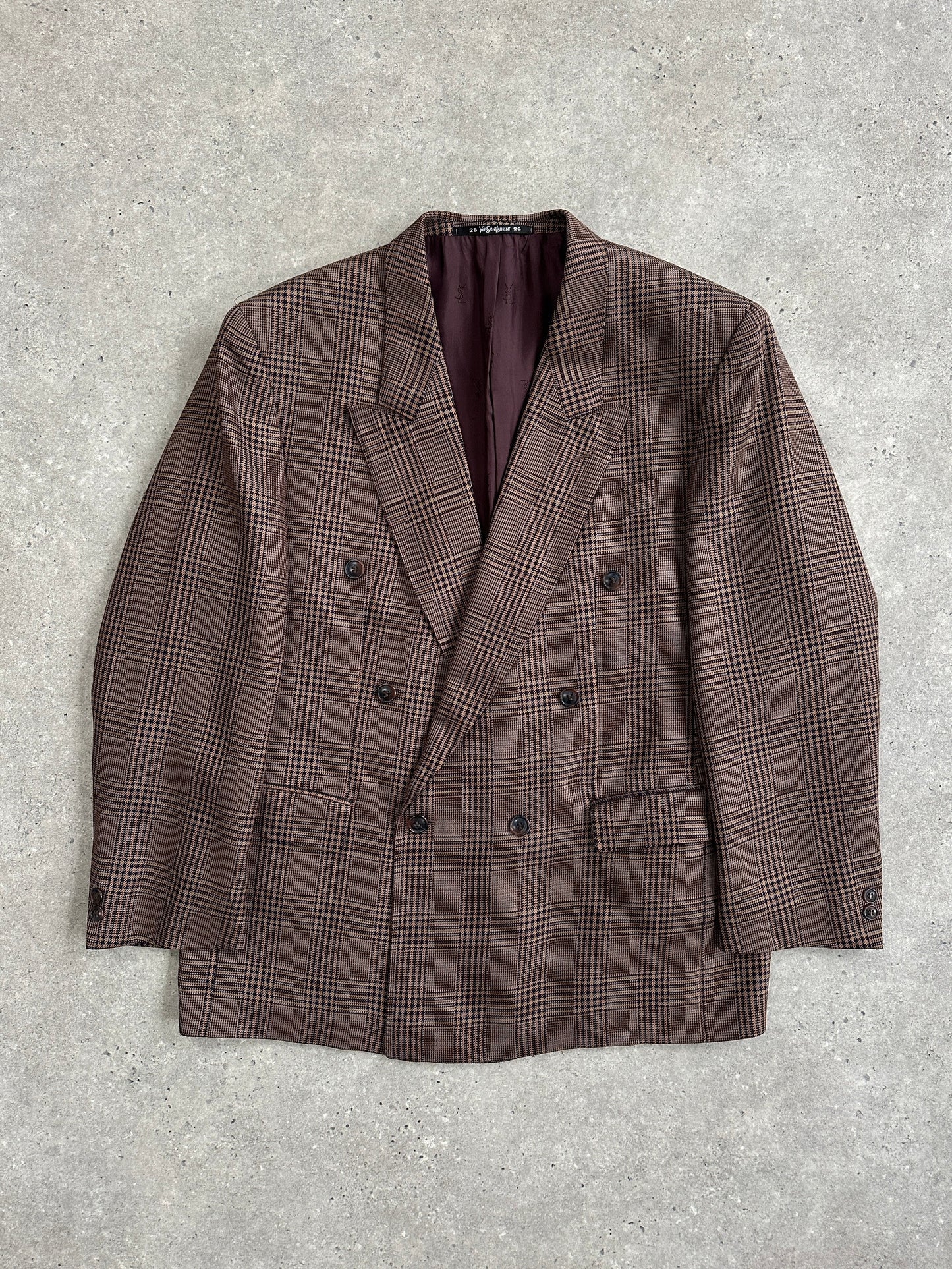 Yves Saint Laurent Diffusion Hommes 1980s Check Wool Blazer - 42R/XL