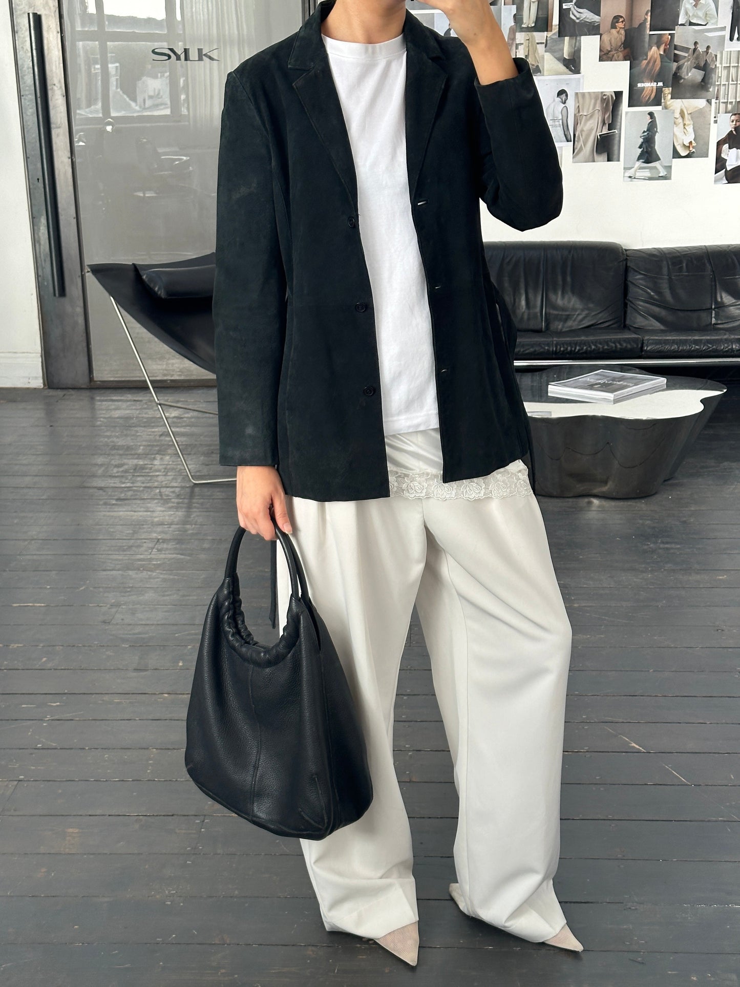 Vintage 1990s Suede Belted Jacket - S/M