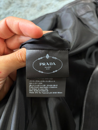 Prada 2018 Race Logo Leather Belted Trench Coat - IT40 | O/S, Black