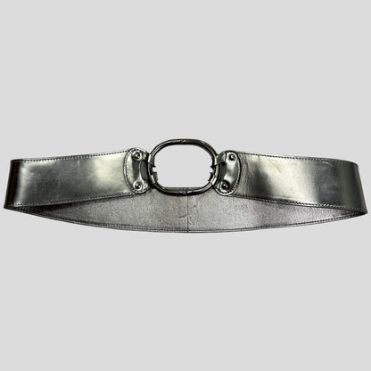 Prada Milano 90’s Astro Leather Metal Buckle Belt