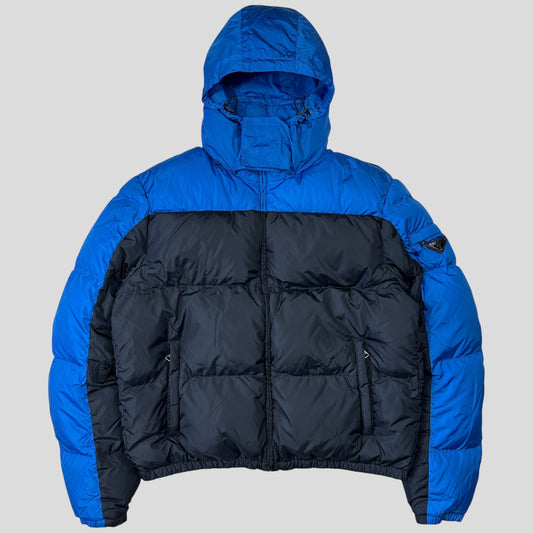 Prada 2012 Plaque Logo Bi-colour Nylon Goose Down Puffer Jacket - IT56 (L/XL) | Default Title, Blue
