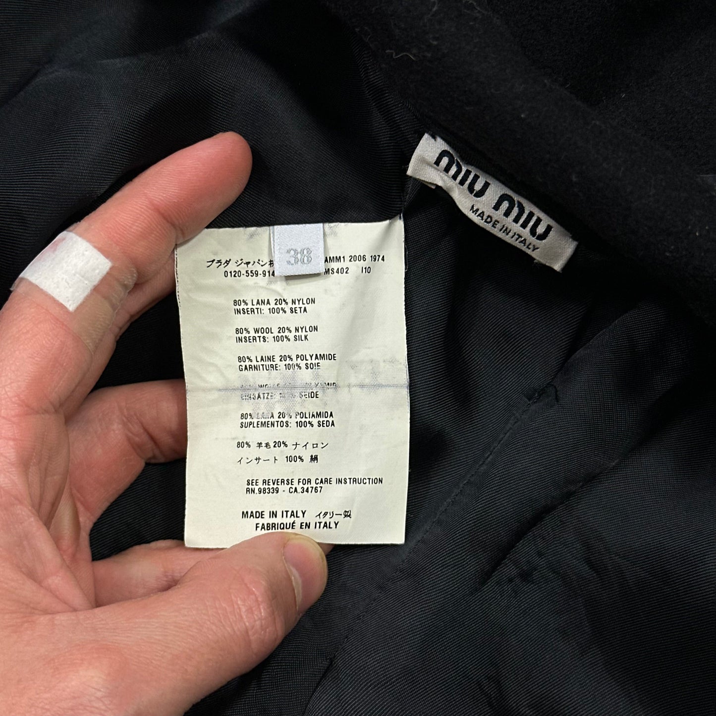 Miu Miu 2006 Wool + Nylon Mini Belted Trench Coat - IT38 | Default Title, Black