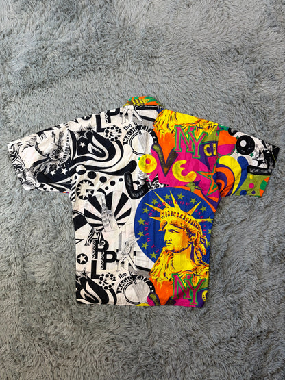 Versace VJC 90’s New York Day & Night Split Graphic Shirt - M/L | O/S, Black