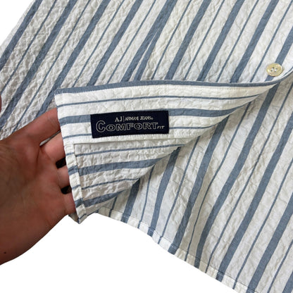 Armani Jeans 00’s Pleated Short Sleeve Shirt S | Small, Multicoloured