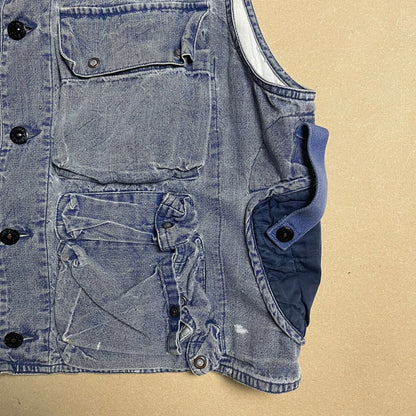 S/S 1986 Stone Blue Enzyme Wash Denim Pilots Vest