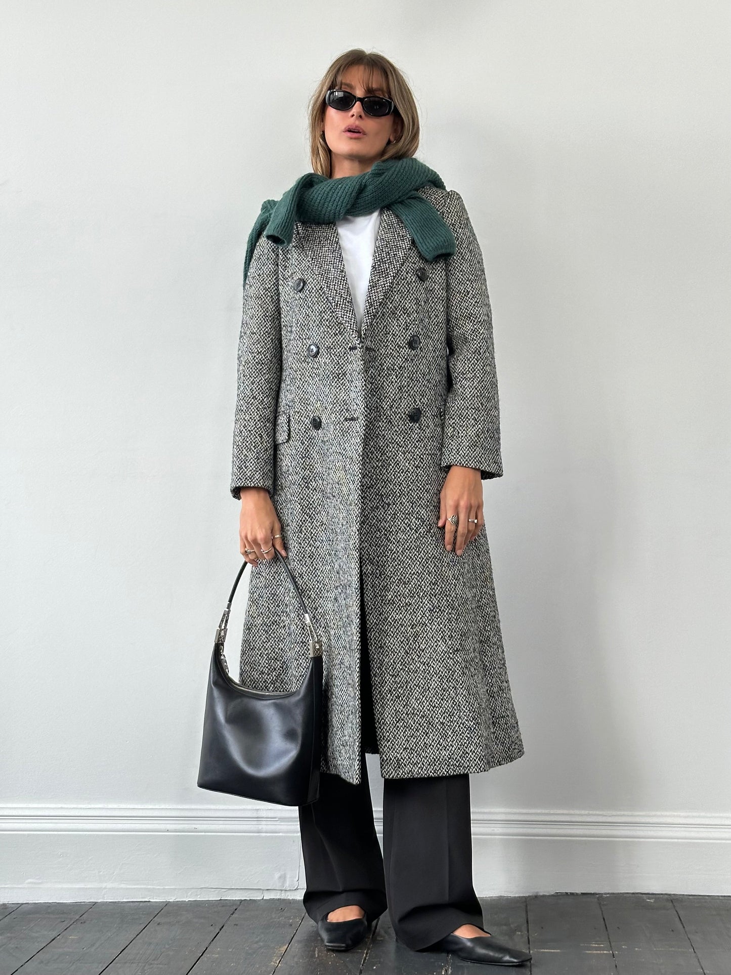 MAX&Co Wool Blend Tweed Double Breasted Coat - M