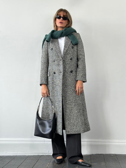 MAX&Co Wool Blend Tweed Double Breasted Coat - M