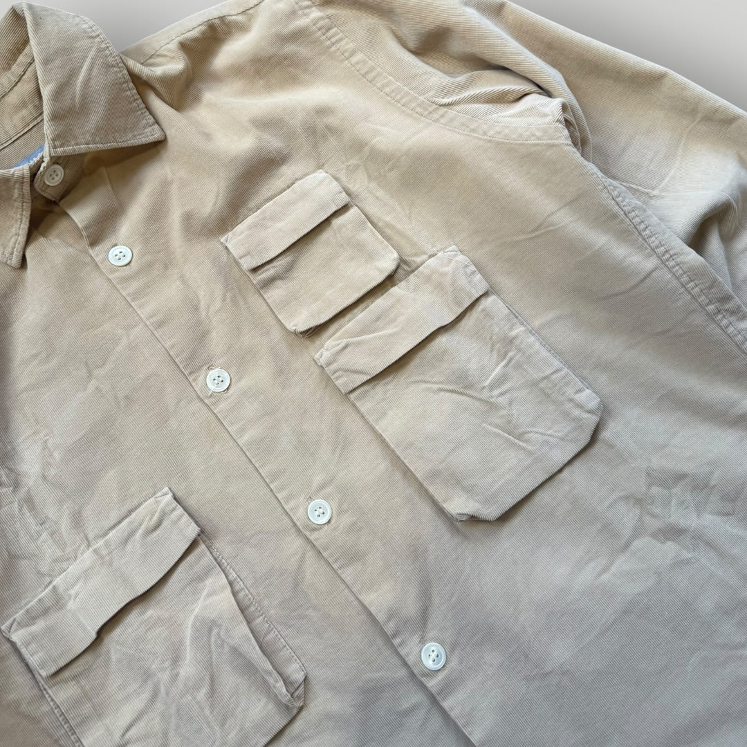 Nepenthes by Todd Killian NYC Micro Cord 3D Pocket Utility Overshirt M/L | O/S, Cream