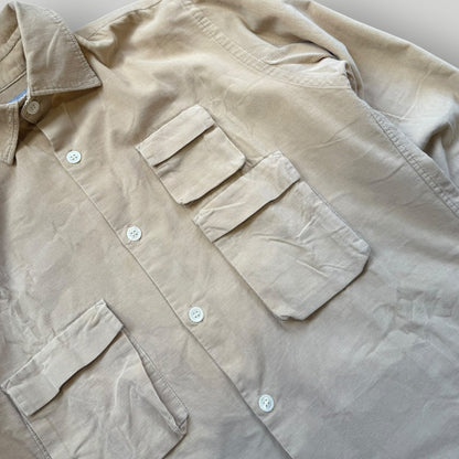 Nepenthes by Todd Killian NYC Micro Cord 3D Pocket Utility Overshirt M/L | O/S, Cream