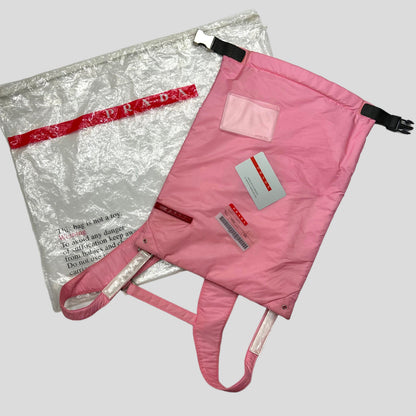 Prada Sport SS99 Baby Pink 3m Nylon Bucket Backpack + Cards & Dustbag | O/S