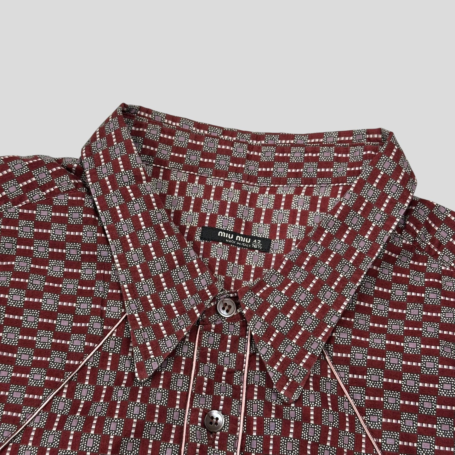 Miu Miu 00’s Western Cowboy Geometric Print Shirt - M/L | Default Title, Multicoloured