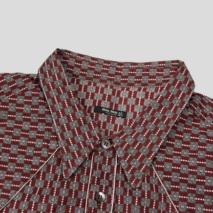 Miu Miu 00’s Western Cowboy Geometric Print Shirt - M/L | Default Title, Multicoloured
