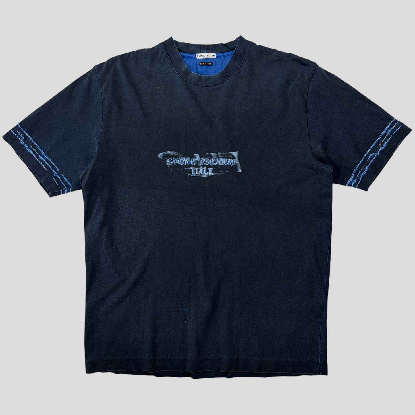 Stone Island SS03 Sublimation Acid Print Marina Logo T-shirt - XL (L) | Large, Blue