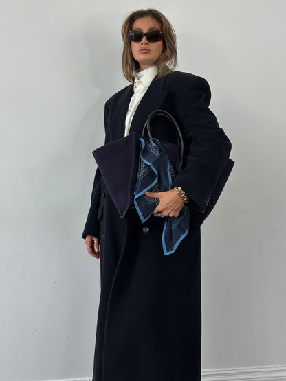 Pierre Cardin 1990s Wool Cashmere Double Breasted Floor Length Coat - XL